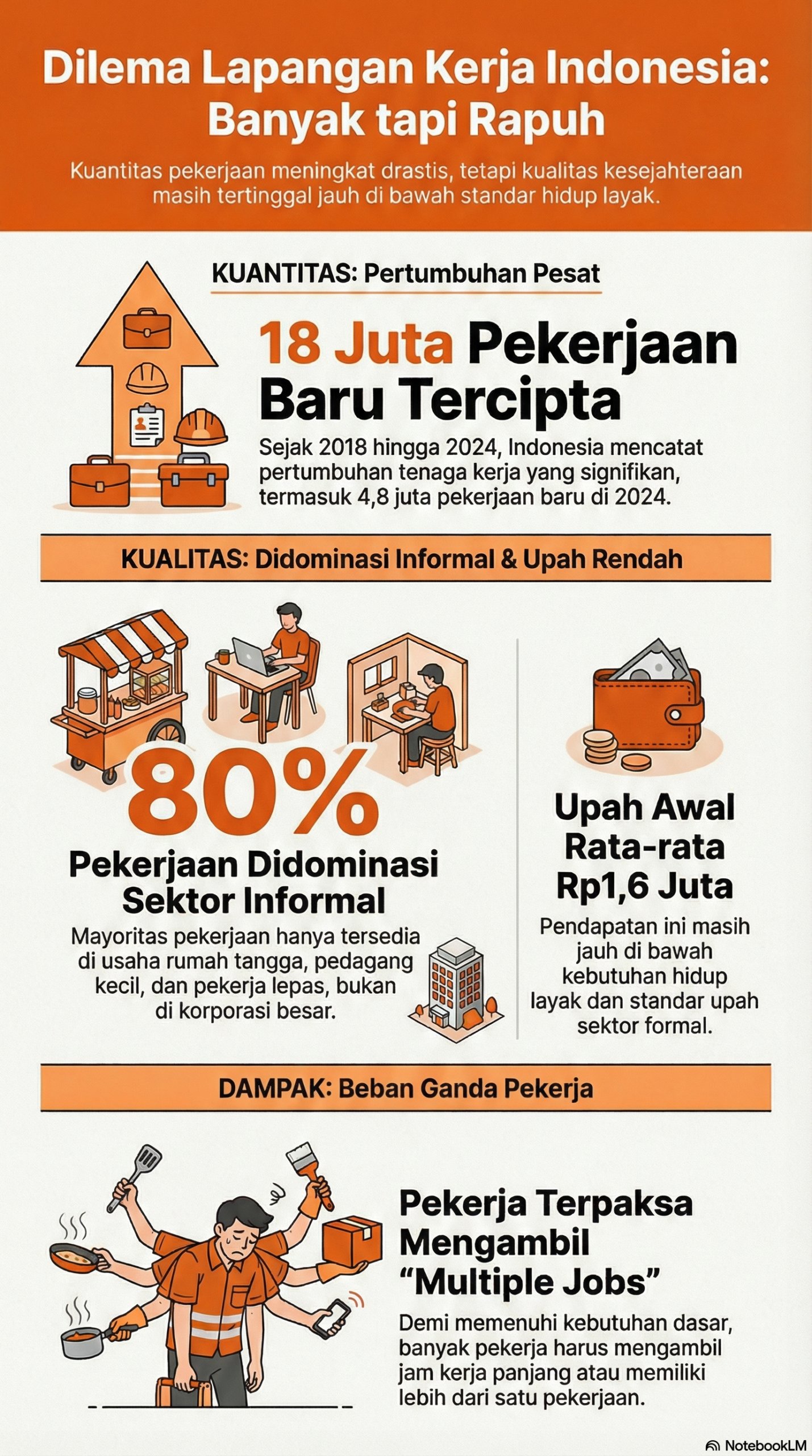 Menurut Ekonom FEB UGM, banyak pekerja Indonesia terpaksa overwork dan multiple jobs gara-gara persoalan jam kerja dan kelayakan upah MOJOK.CO