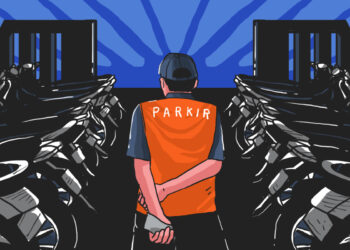 Tukang parkir coffe shop di Jogja