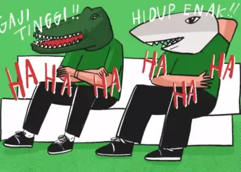 Pekerja gila Surabaya yang melamun di Danau UNESA. MOJOK.CO