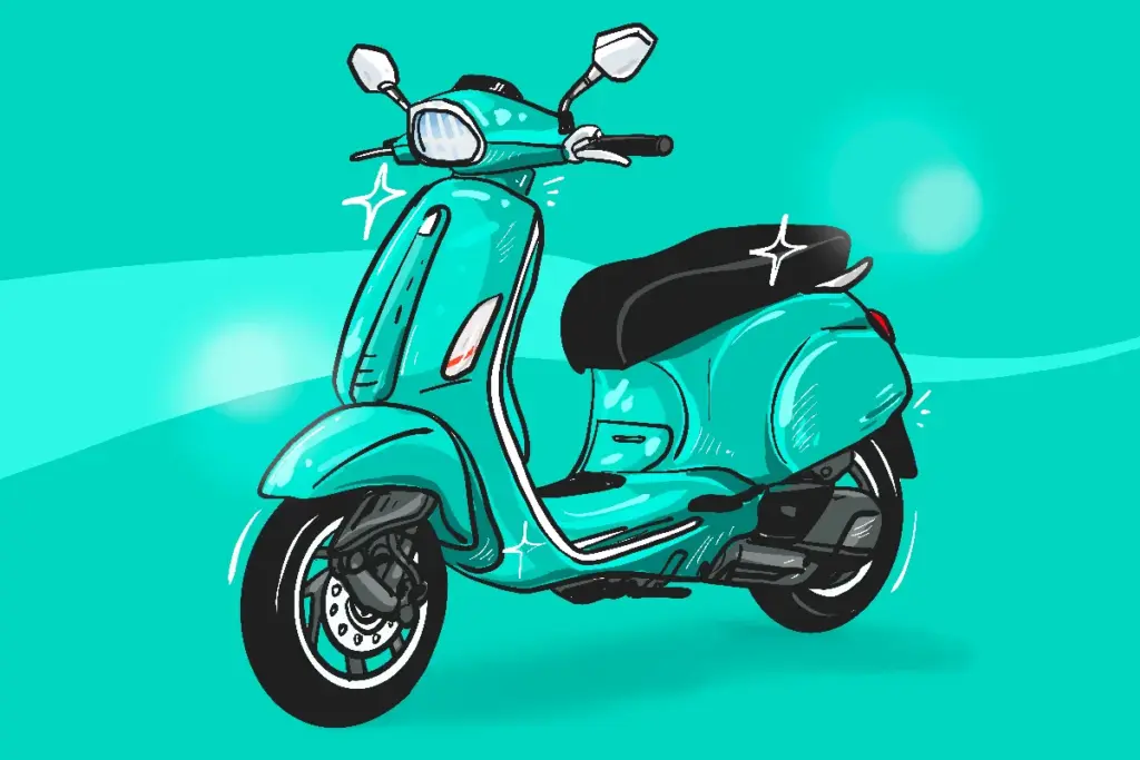 Motor Vespa Matic Primavera 150 warna hijau toska