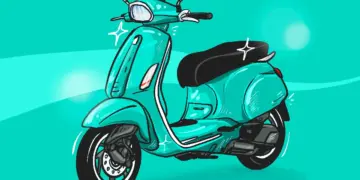 Motor Vespa Matic Primavera 150 warna hijau toska