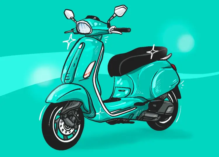 Motor Vespa Matic Primavera 150 warna hijau toska