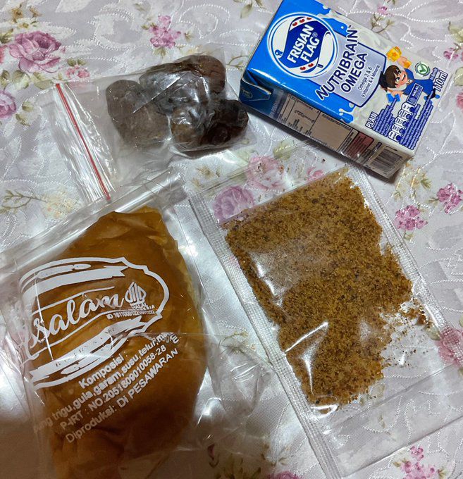 Menu MBG saat Ramadan (Sumber: X/nifar4ngantukZz)