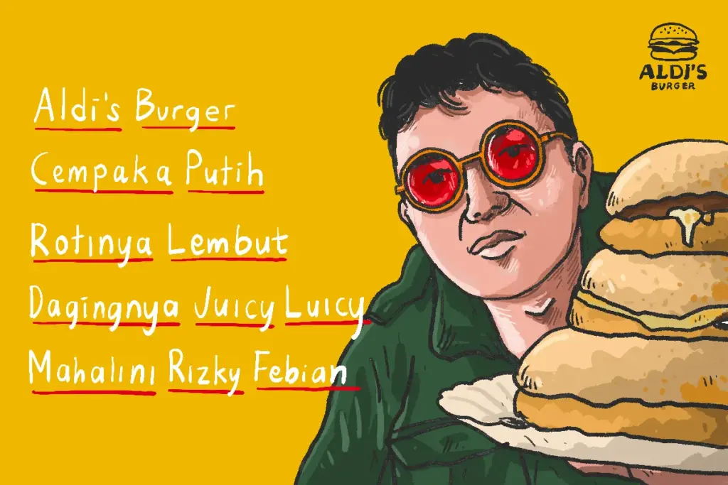 Burger Aldi Taher Juicy Lucy Mahalini Rizky Febian DUAR CUAN! MOJOK.CO