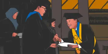 Rif'an lulus sarjana UGM dengan beasiswa. MOJOK.CO