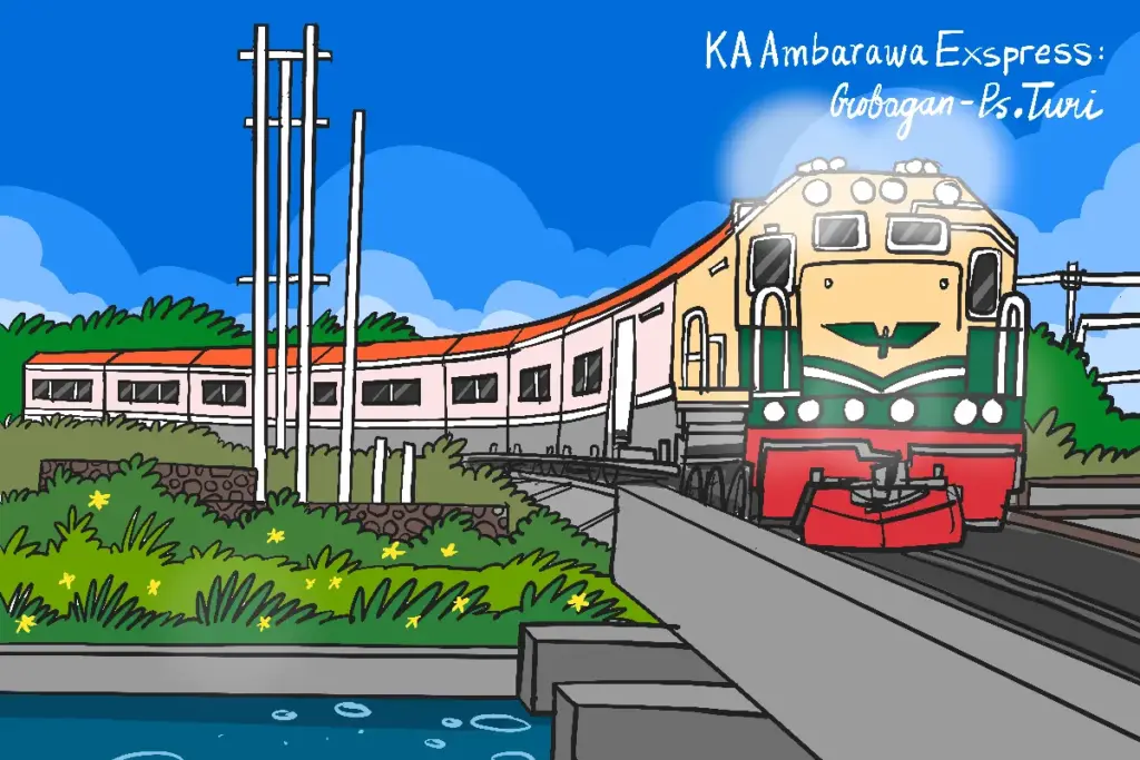 Kereta api ekonomi (KA) Ambarawa Ekspres menjadi saksi "kegilaan" Bonek di rute Grobogan - Stasiun Pasarturi demi Persebaya Surabaya di Stadion GBT MOJOK.CO