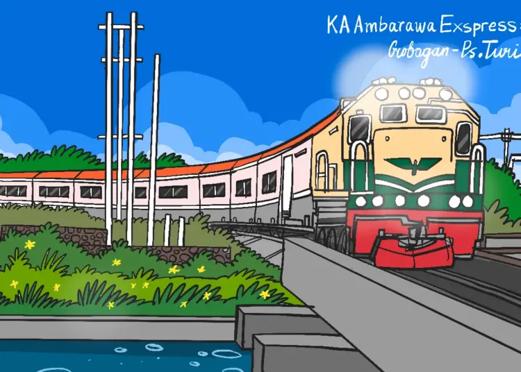 Kereta api ekonomi (KA) Ambarawa Ekspres menjadi saksi "kegilaan" Bonek di rute Grobogan - Stasiun Pasarturi demi Persebaya Surabaya di Stadion GBT MOJOK.CO
