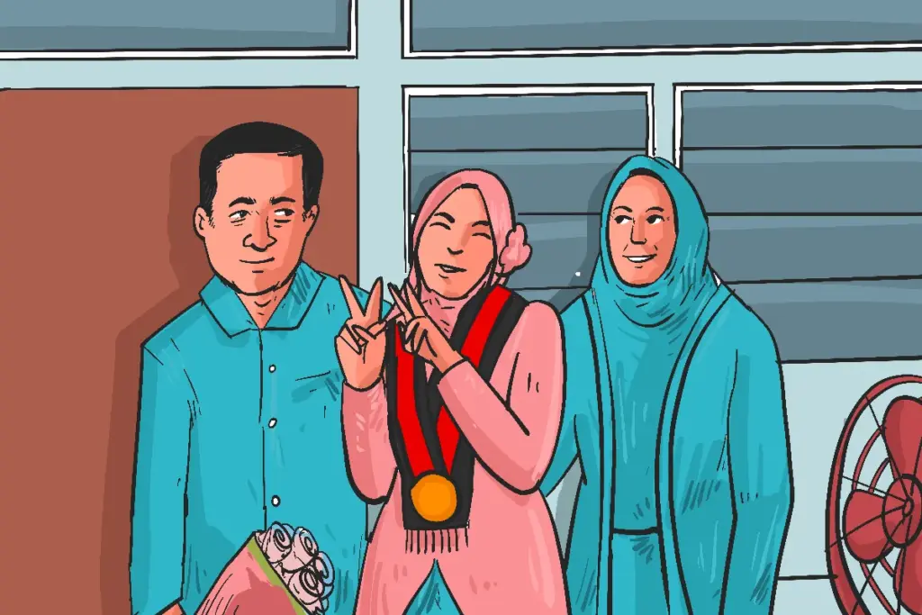 Lulusan farmasi PTS Jogja foto keluarga