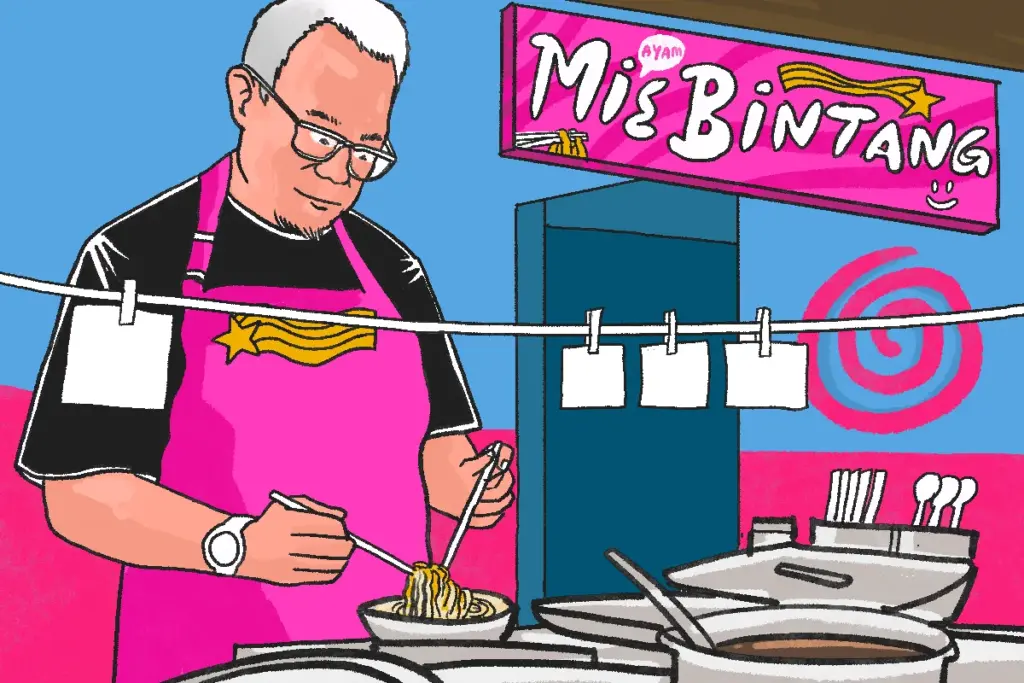 Mie ayam bintang di Jakarta. MOJOK.CO