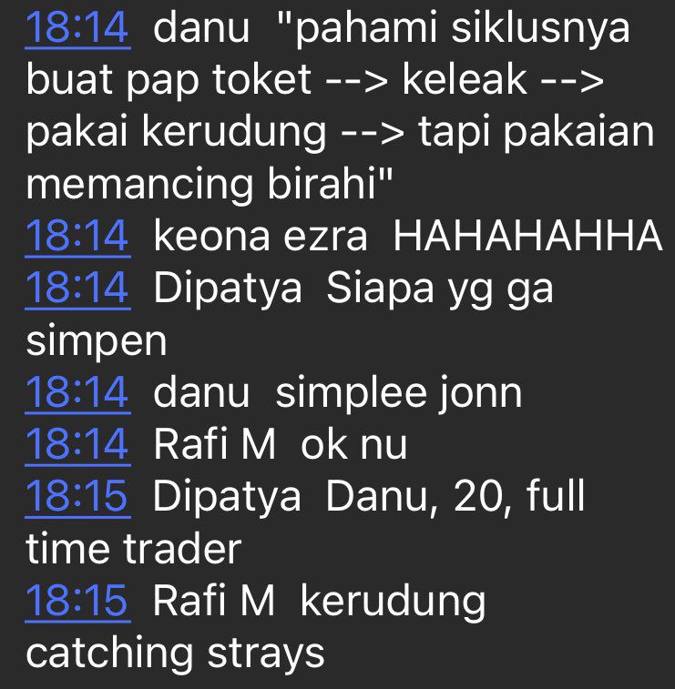 Percakapan dalam grup WhatsApp laki-laki FH UI (Sumber: Twitter/@sampahfhui)