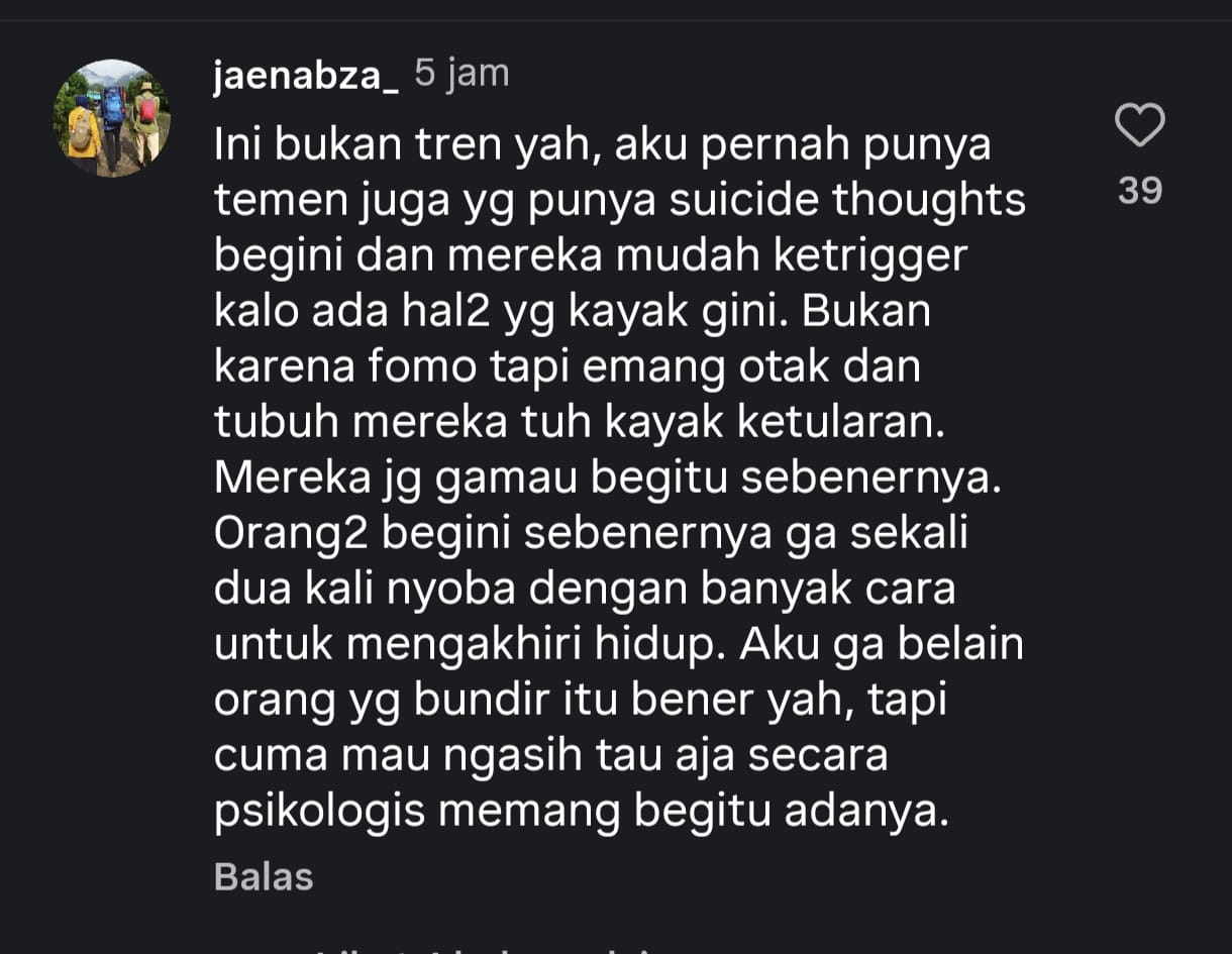 Tangkapan layar kolom komentar di Instagram MOJOK.CO