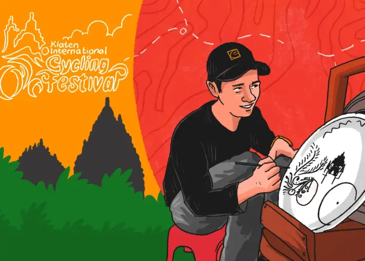 Pesona Gerabah Lukis Khas Klaten di Festival Sepeda Internasional, Sukseskan Misi Kebudayaan yang Memukau Bule.MOJOK.CO