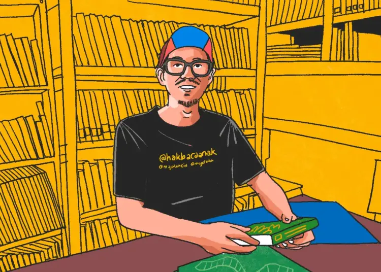 Edi Dimyati, alumnus Unpad yang mendirikan perpustakaan di Jakarta Timur. MOJOK.CO