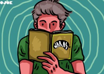 Tingkatkan literasi dengan baca buku. MOJOK.CO