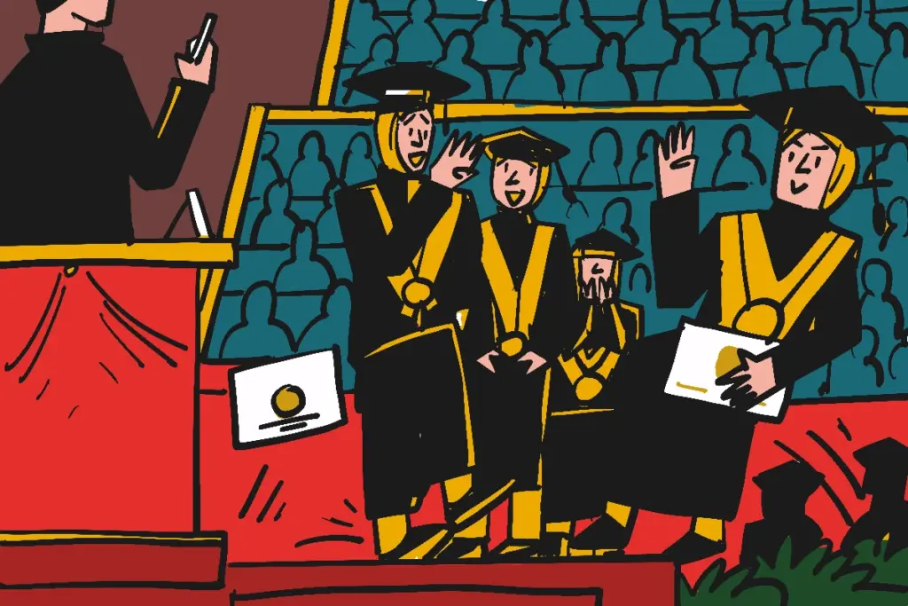 Tren selebrasi di panggung wisuda seperti minta difotoin rektor ala wisudawati UINSA: mengejar atensi maya hingga pergeseran batas hierarki formal MOJOK.CO