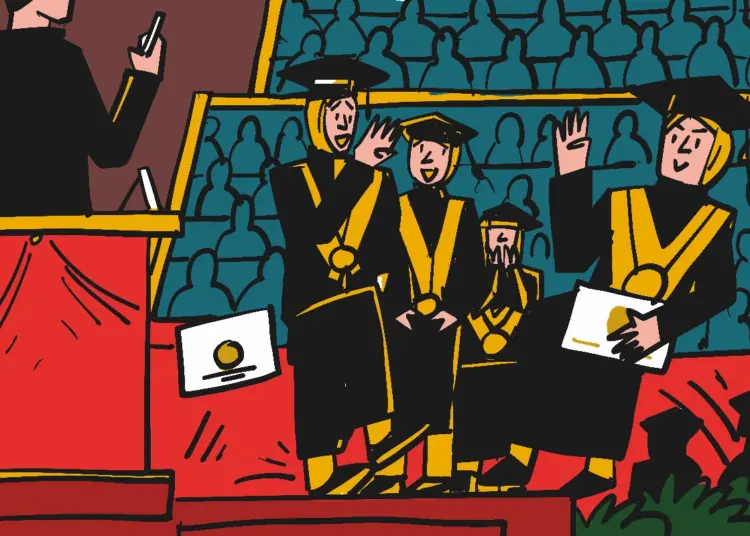 Tren selebrasi di panggung wisuda seperti minta difotoin rektor ala wisudawati UINSA: mengejar atensi maya hingga pergeseran batas hierarki formal MOJOK.CO