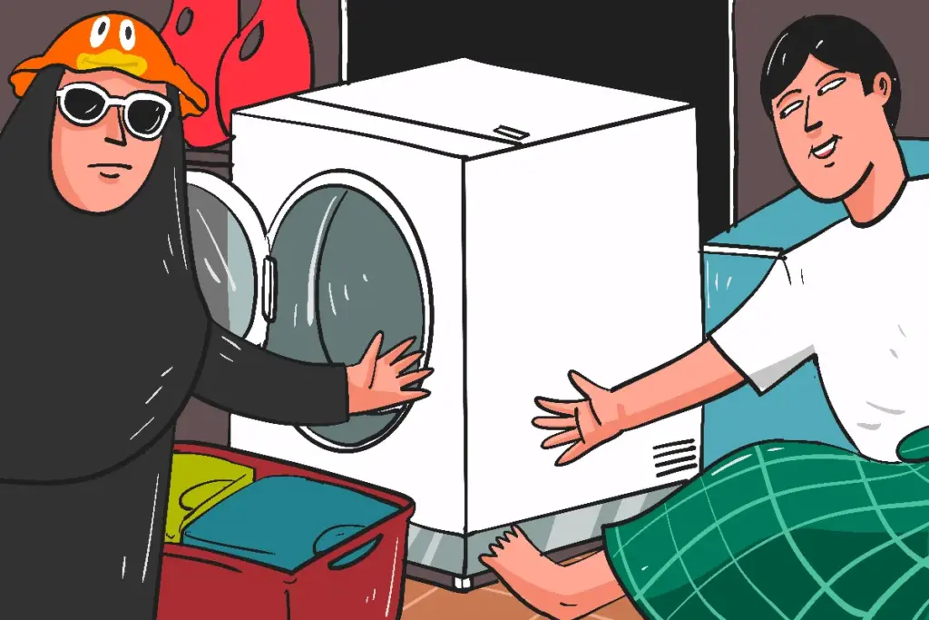 Pertama kali beli mesin cuci di rumah desa, kena julid tetangga MOJOK.CO