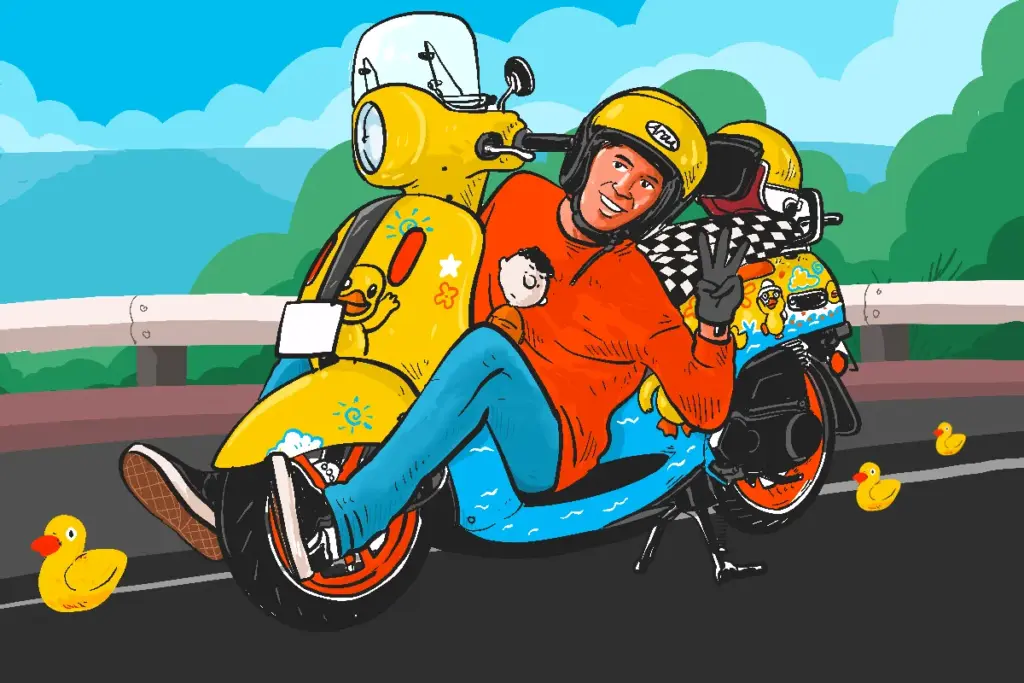 Mekanik Vespa modifikasi Fazzio ramah anak. MOJOK.CO
