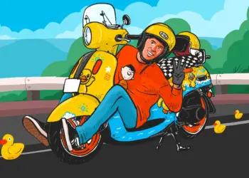 Mekanik Vespa modifikasi Fazzio ramah anak. MOJOK.CO