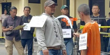 Rekonstruksi kasus penganiayaan pelajar berujung meninggal di Jalan Yos Sudarso, Gondokusuman, Kota Jogja (depan SMA 3 Yogyakarta) MOJOK.CO