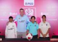 Gelandang Timnas Putri U-16 Indonesia Garuda Pertiwi Ayla Dva Khala Ahisma, Kepala Timnas Putri U-16 Indonesia Garuda Pertiwi Timo Scheunemann, Pelatih Kepala Timnas Putri U-16 Thailand Thidarat Wiwasukhu dan Kapten Timnas Putri U-16 Thailand Kawinthida Kukintod.