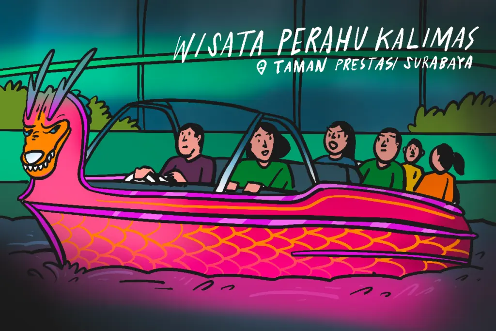 Wisata Perahu Kalimas di Taman Prestasi Surabaya jadi liburan mewah. MOJOK.CO