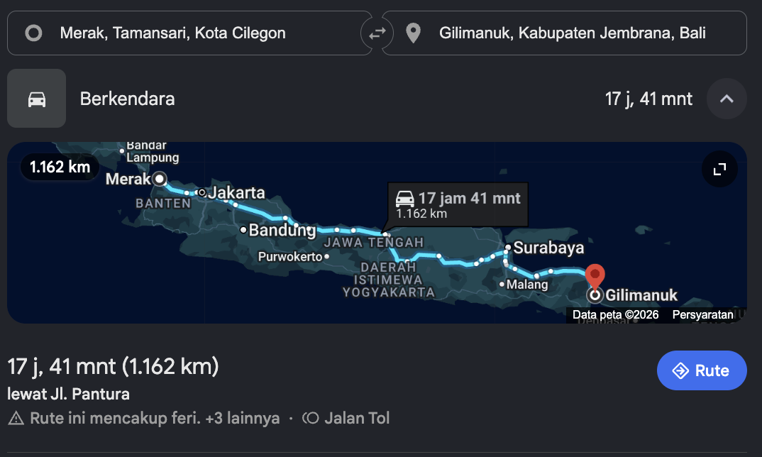 panjang penjualan sosis bakar setara merak-gilimanuk