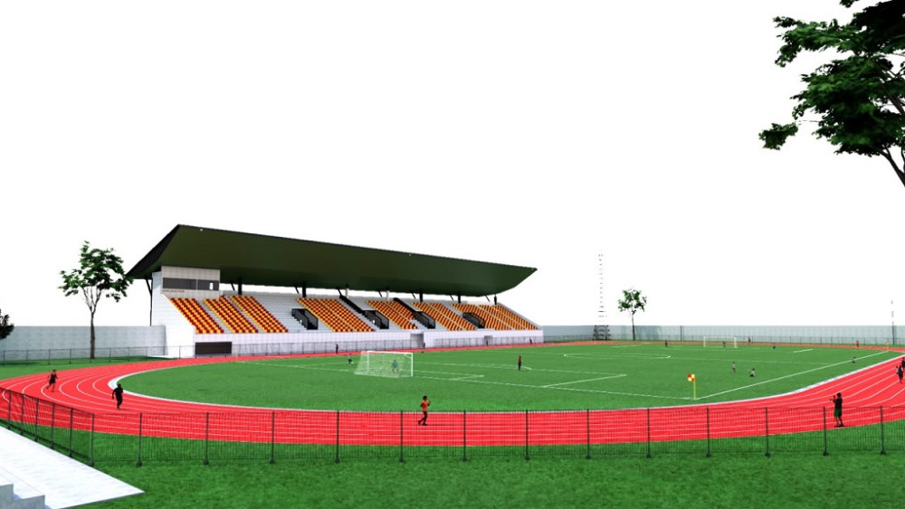 Pembangunan jogging track di Stadion Moh Sarengat Kabupaten Batang MOJOK.CO