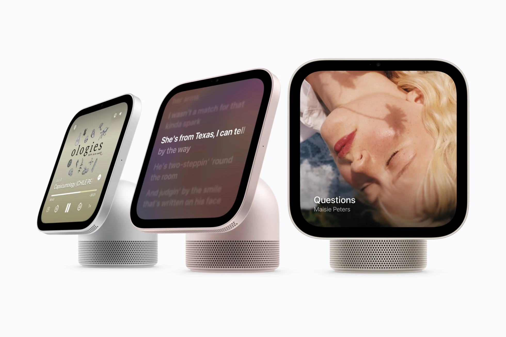 Apple HomeView bisa dipakai untuk menampilkan lirik lagu yang sedang diputar.