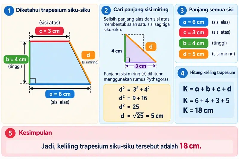rumus keliling trapesium jika sisi miring tak diketahui