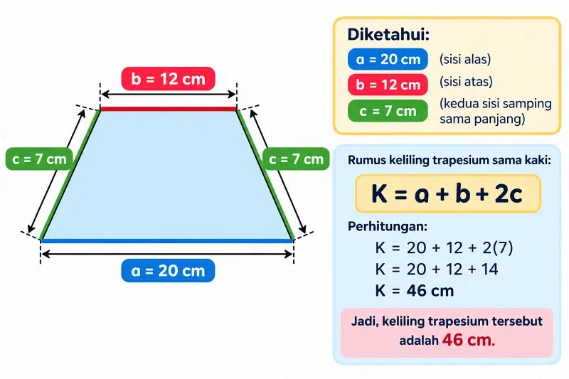 rumus keliling trapesium sama kaki